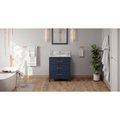 Jeffrey Alexander 30In. Hale Blue Katara Vanity, White Carrara Marble Vanity Top, Undermount Rectangle Bowl VKITKAT30BLWCR